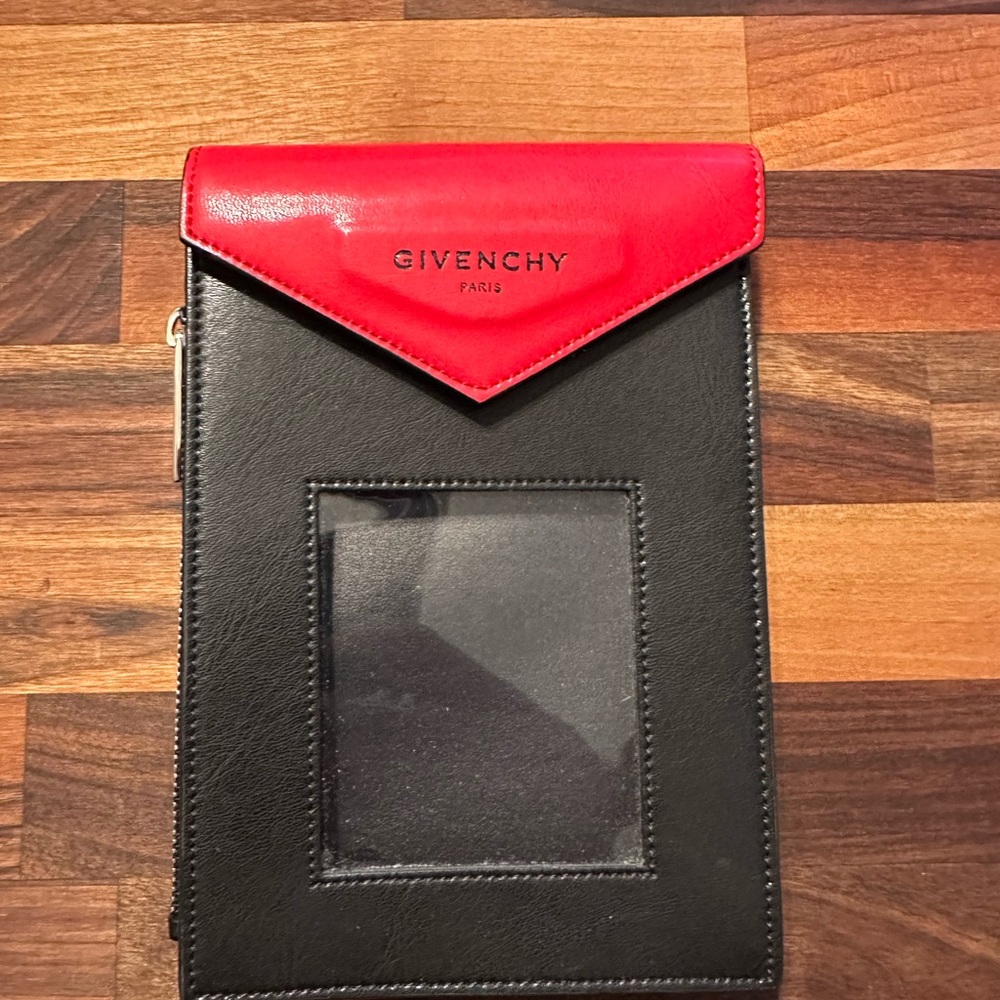 SOLD Only used once Givenchy black lanyard leather pouch